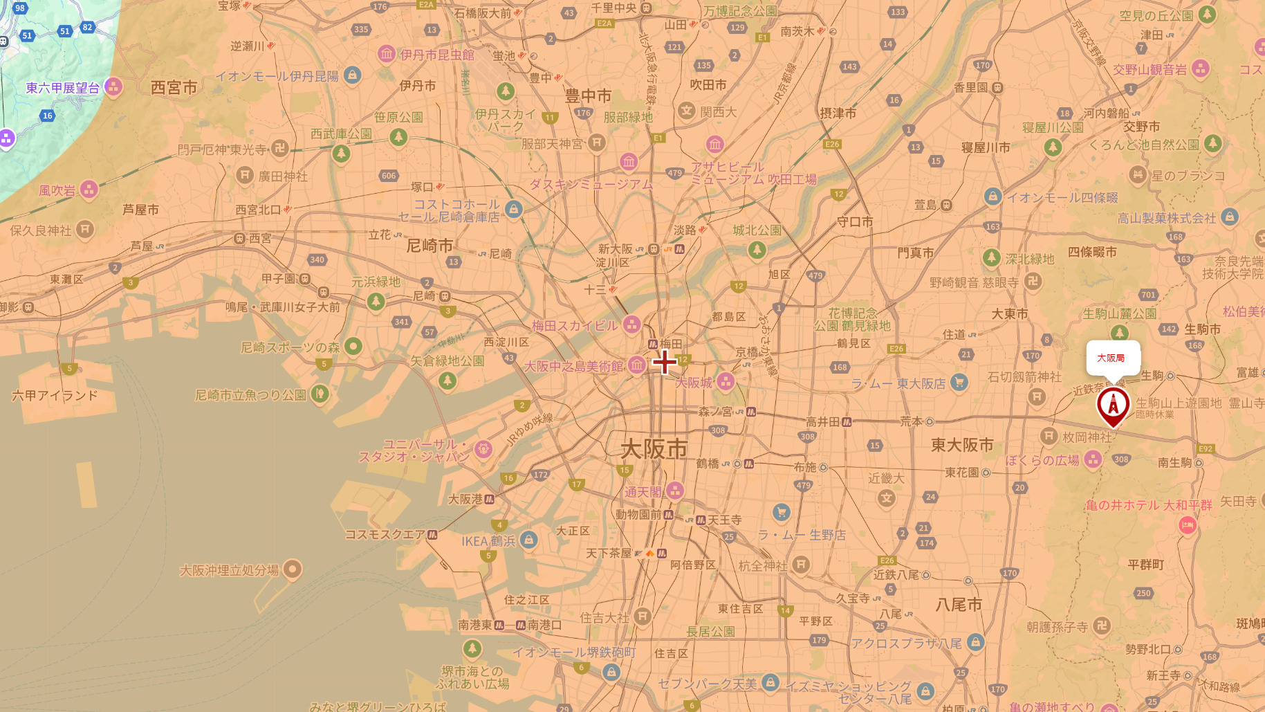 大阪市のテレビ電波事情
